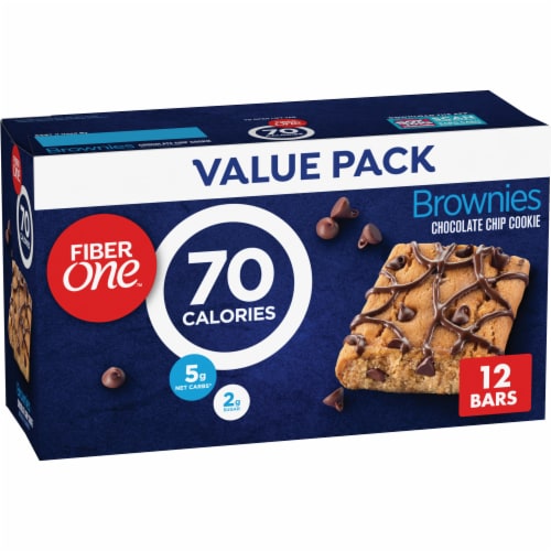 Fiber One 70 Calorie Chocolate Chip Cookie Brownies Perspective: front