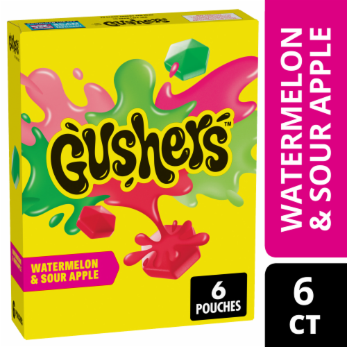 Gushers Watermelon and Sour Apple Fruit Flavored Kids Snacks Perspective: front