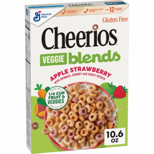 General Mills Cheerios Veggie Blends Apple Strawberry Cereal Perspective: front
