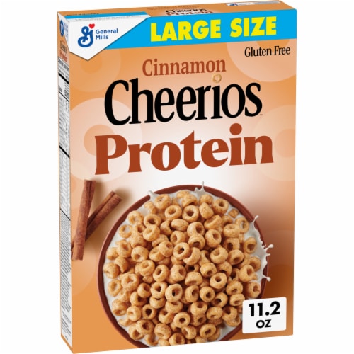 General Mills Cinnamon Cheerios Protein Large Size Cereal Perspective: front