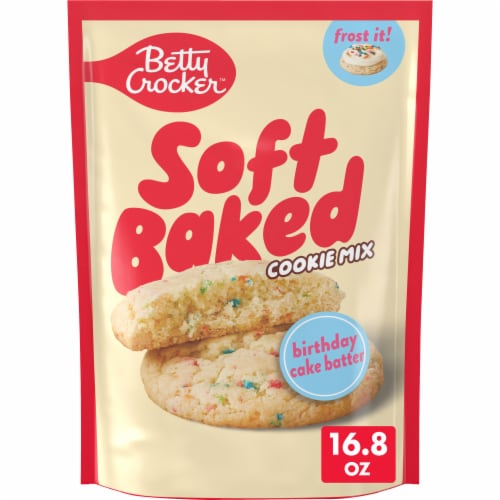 Betty Crocker Soft Baked Cookie Mix, Birthday Cake Batter Flavored, 16.8 oz Perspective: front