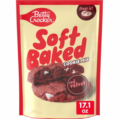 Betty Crocker Soft Baked Cookie Mix, Red Velvet, 17.1 oz Perspective: front