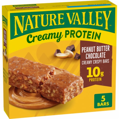 Nature Valley Creamy Protein Peanut Butter Chocolate Snack Bars Perspective: front