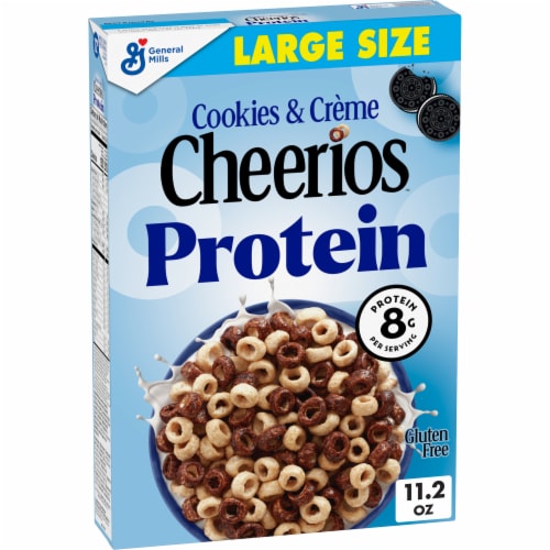 General Mills Cookies and Crème Cheerios Protein Large Size Cereal Perspective: front