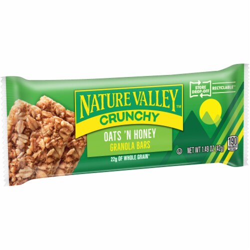 Nature Valley Oats N Honey Crunchy Granola bar Perspective: front