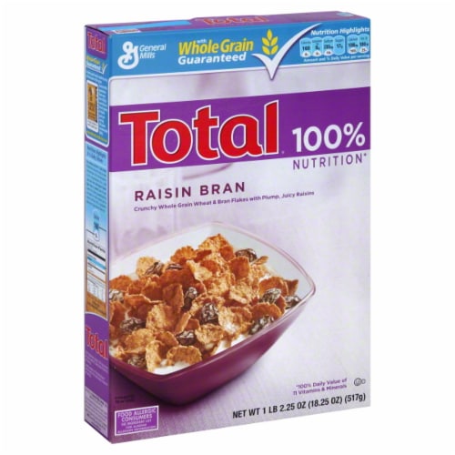 General Mills Total Raisin Bran Cereal Perspective: front