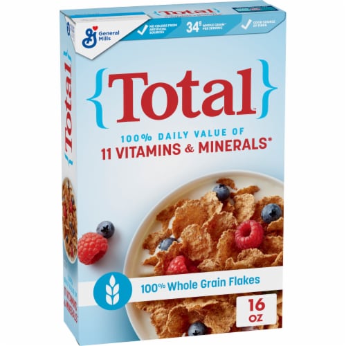Total Whole Grain Flakes Breakfast Cereal Perspective: front