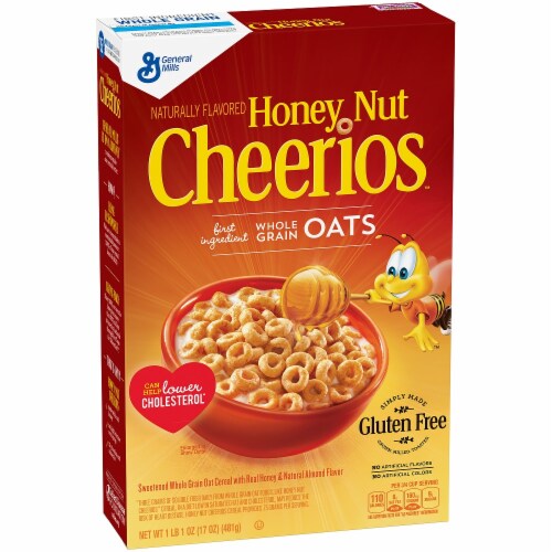 General Mills Honey Nut Cheerios Family Size Cereal Perspective: front
