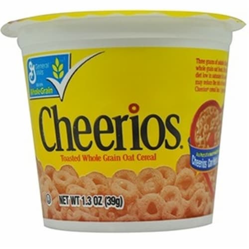 General Mills Cheerios Cereal, 1.3 oz In A Cup - Toasted Whole Grain Oat Cerel, -- 60  case. Perspective: front