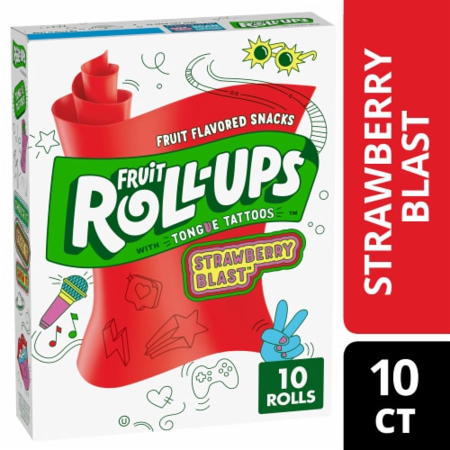 Fruit Roll-Ups Strawberry Blast Fruit Flavored Snacks Perspective: front