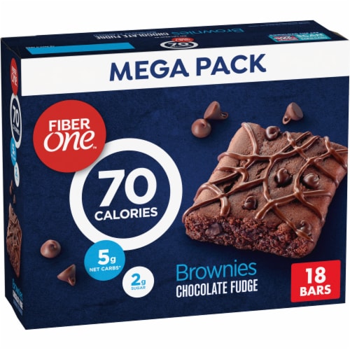 Fiber One 70 Calorie Brownies Chocolate Fudge Snack Bars Perspective: front