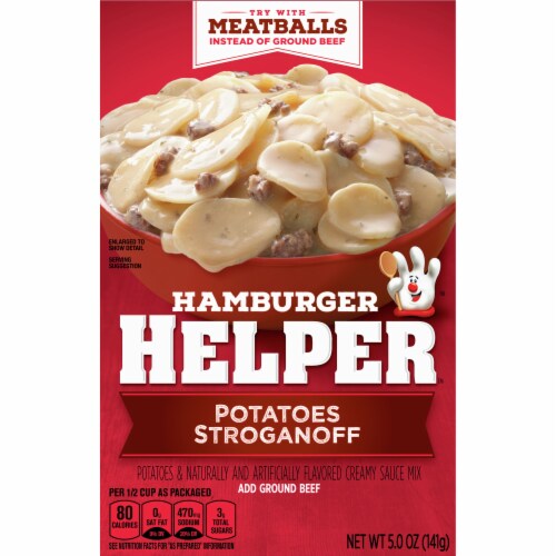 Hamburger Helper Potatoes Stroganoff Perspective: front