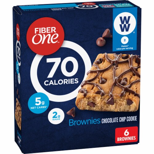 Fiber One 70 Calorie Chocolate Chip Cookie Brownies Perspective: front