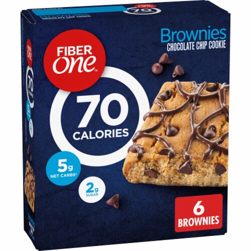 Fiber One 70 Calorie Chocolate Chip Cookie Brownies Perspective: front