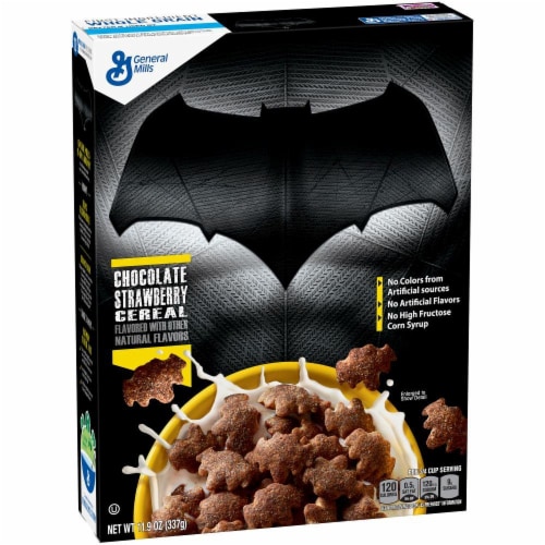 General Mills Batman Chocolate Strawberry Cereal Perspective: front