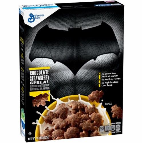 General Mills Batman Chocolate Strawberry Cereal Perspective: front