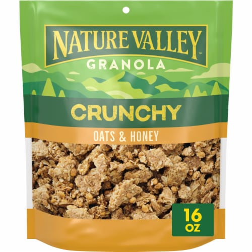 Nature Valley Crunchy Oats and Honey Granola Perspective: front