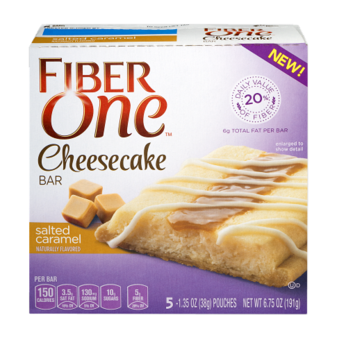 Fiber One™ Salted Caramel Cheesecake Bars Perspective: front