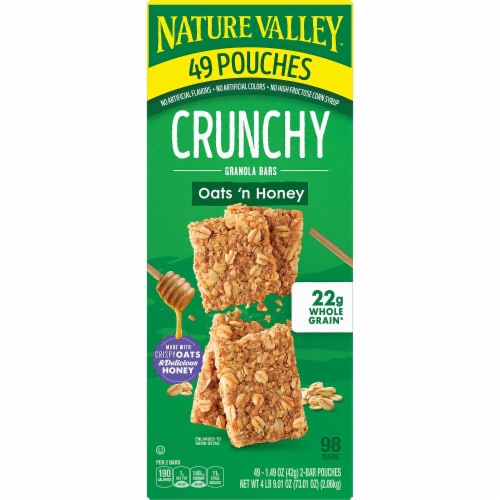 Nature Valley Crunchy Oats 'n Honey Granola Bars 30 Count Perspective: front