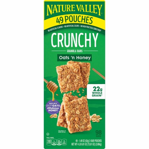 Nature Valley Crunchy Oats 'n Honey Granola Bars 30 Count Perspective: front
