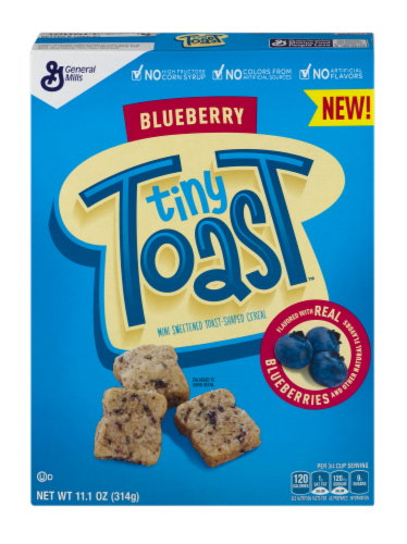 General Mills Tiny Toast Blueberry Cereal Perspective: front