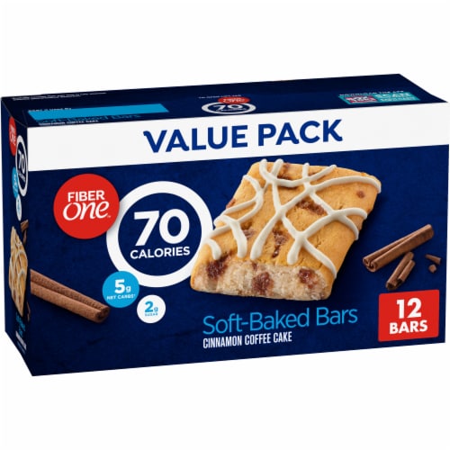 Fiber One Cinnamon Coffee Cake Soft Baked Bars Perspective: front