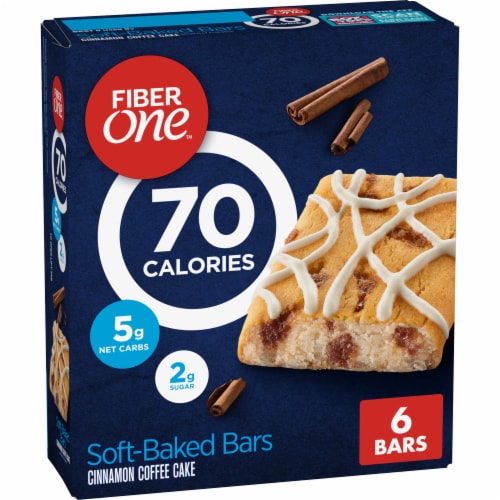 Fiber One 70 Calorie Cinnamon Coffee Cake Soft-Baked Bars Perspective: front
