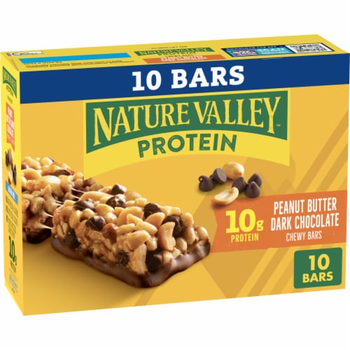 Nature Valley Peanut Butter Dark Chocolate Chewy Protein Granola Bars ...