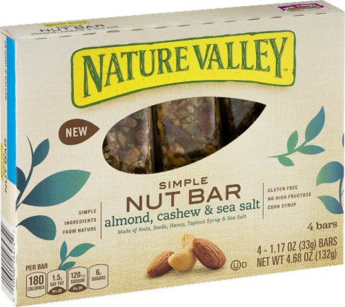 Nature Valley Simple Nut Bar Almond Cashew & Sea Salt Bars Perspective: front