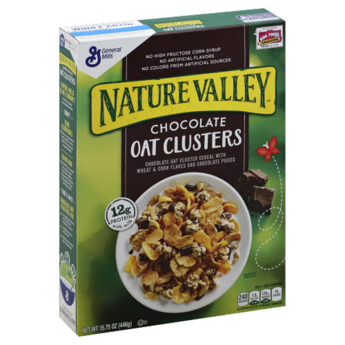 General Mills Nature Valley Chocolate Oat Clusters Cereal Perspective: front