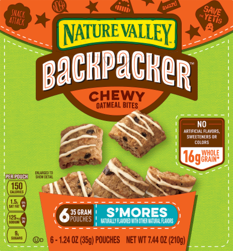 Nature Valley Backpackers S'mores Chewy Oatmeal Bites Perspective: front