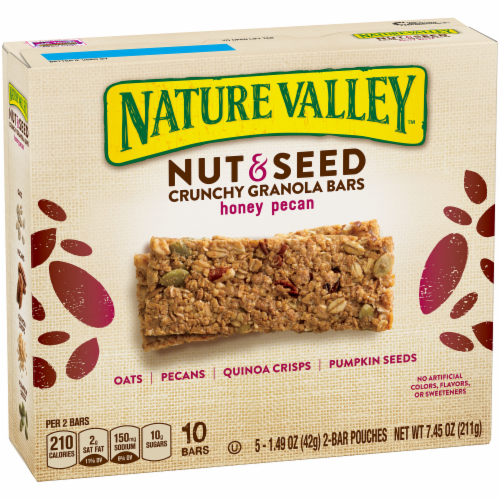 Nature Valley Nut & Seed Honey Pecan Crunchy Granola Bars Perspective: front