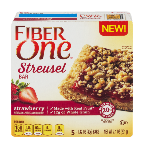 Fiber One Strawberry Streusel Bars Perspective: front