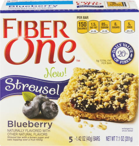 Fiber One Blueberry Streusel Bars Perspective: front
