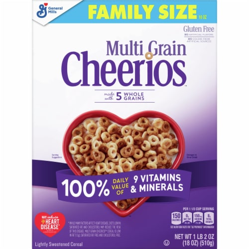 General Mills Multi Grain Cheerios™ Family Size Cereal Perspective: front