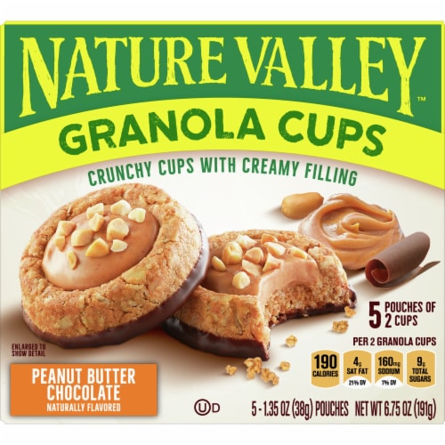 Nature Valley Granola Cups Peanut Butter Chocolate Snacks Perspective: front