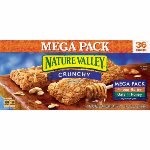 Nature Valley Crunchy Oats N Honey Peanut Butter Granola Bars Mega Pack 18 Ct 1 49 Oz Food 4 Less