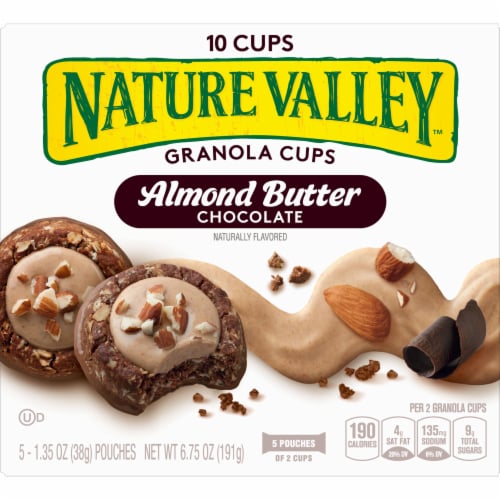 Nature Valley Almond Butter Chocolate Granola Cups Perspective: front