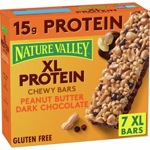 Nature Valley Peanut Butter Dark Chocolate XL Protein Granola Bars Perspective: front