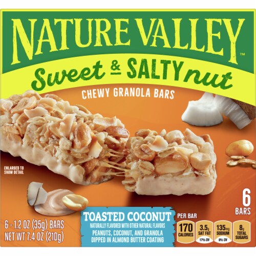 Nature Valley Sweet & Salty Nut Toasted Coconut Chewy Granola Bars Perspective: front