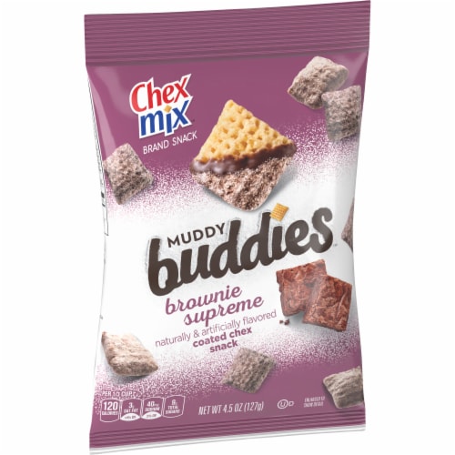 Chex Mix Brownie Supreme Muddy Buddies Individual Lunch Box Snack Bag Perspective: front