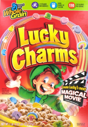 Lucky Charms Cereal Perspective: front