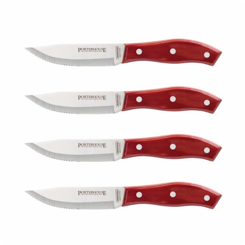 Tramontina Porterhouse Pointed Tip Steak Knife Set Perspective: front