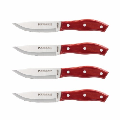Tramontina Porterhouse Pointed Tip Steak Knife Set Perspective: front