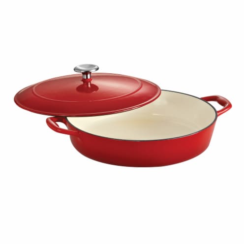 Tramontina Gourmet Covered Cast Iron Braiser - Gradated Red Perspective: front