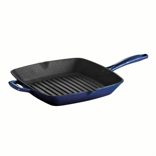 Tramontina Gourmet Cast Iron Grill Pan - Gradated Cobalt Perspective: front