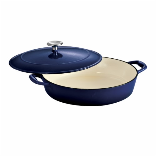 Tramontina Gourmet Covered Cast Iron Braiser - Gradated Cobalt Perspective: front