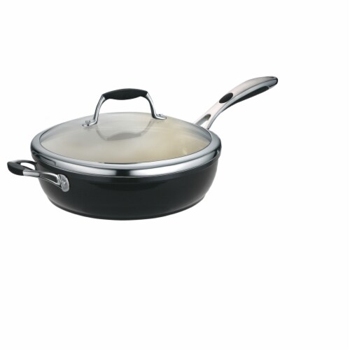 Tramontina Gourmet Covered Deep Skillet - Black Perspective: front