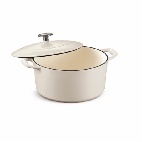 Tramontina Gourmet Covered Round Cast Iron Dutch Oven - Matte White Perspective: front