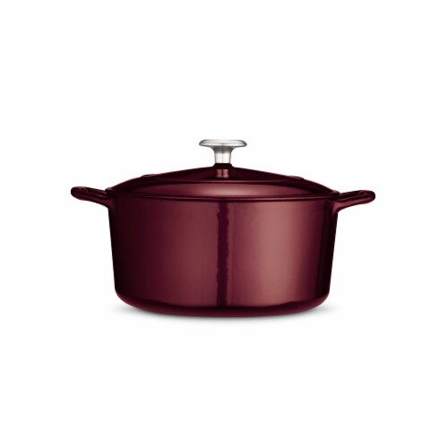 Tramontina Gourmet Covered Round Cast Iron Dutch Oven - Majoiica Red Perspective: front